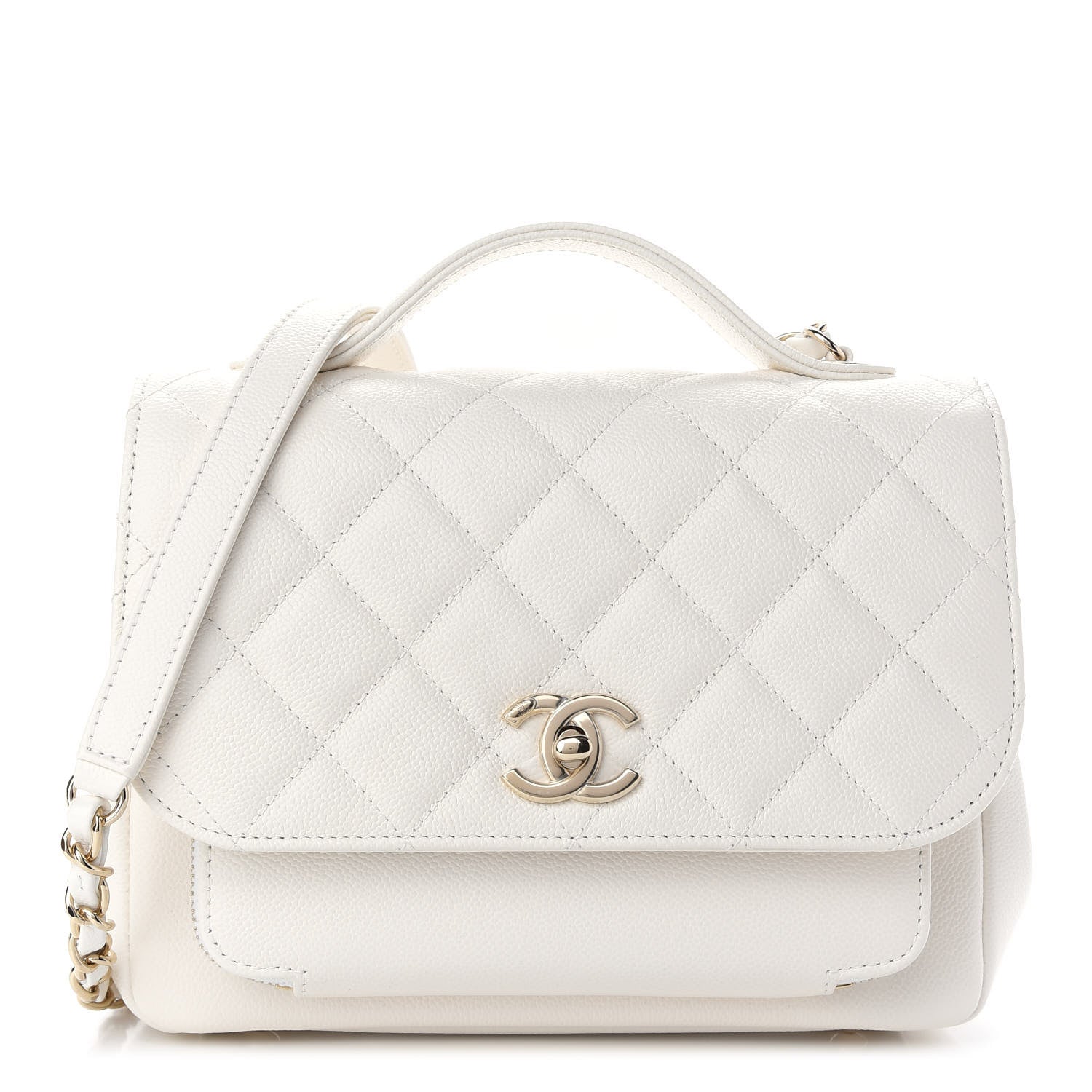 Chanel Caviar Quilted Medium Business Affinity Flap White 1 of 9