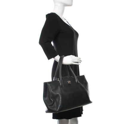 Chanel Calfskin Cerf Executive Shopper Tote Black 3 of 7
