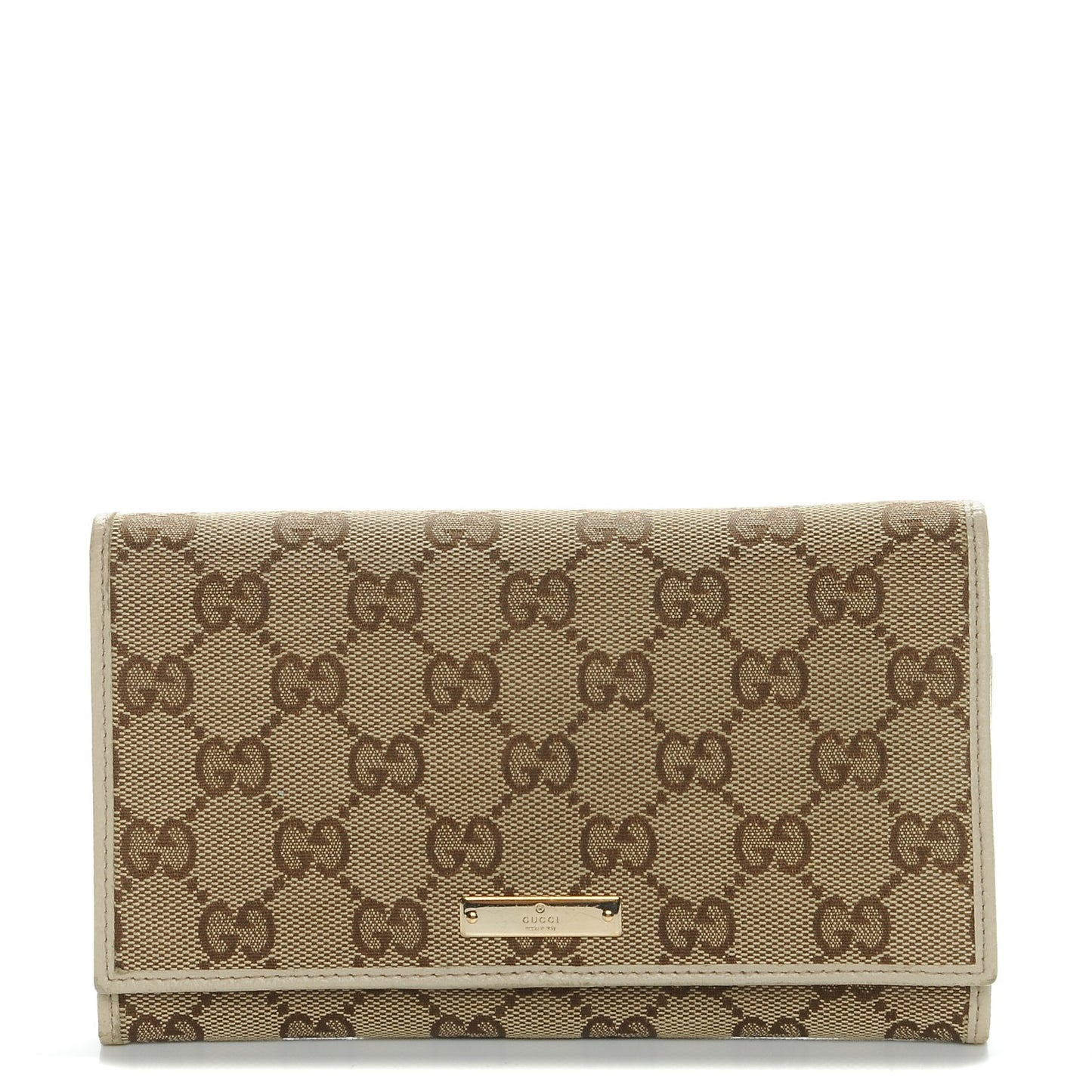 Monogram Metal Bar Continental Flap Wallet Off White