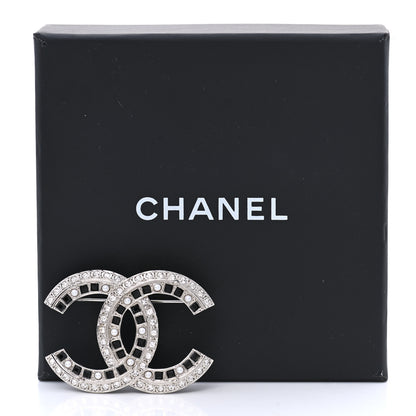 Chanel Ruthenium Pearl Crystal CC Brooch Black 5 of 5