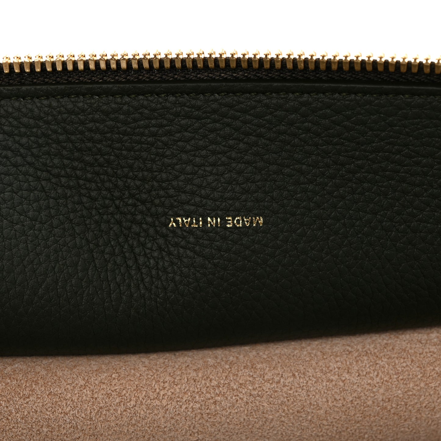Pebbled Calfskin Crosby Tote Bottle Green