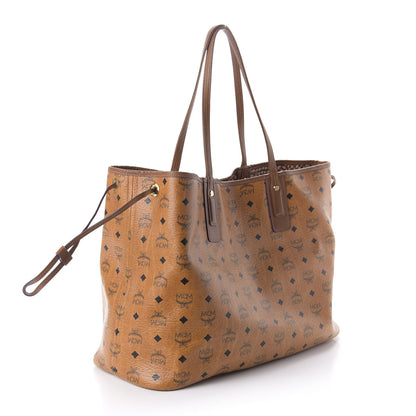 MCM Visetos Large Liz Reversible Shopper Tote Cognac 3 of 15