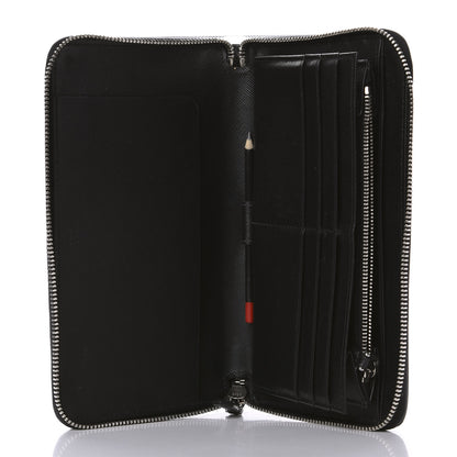 Prada Saffiano Large Zip Around Travel Wallet Black 5 of 6
