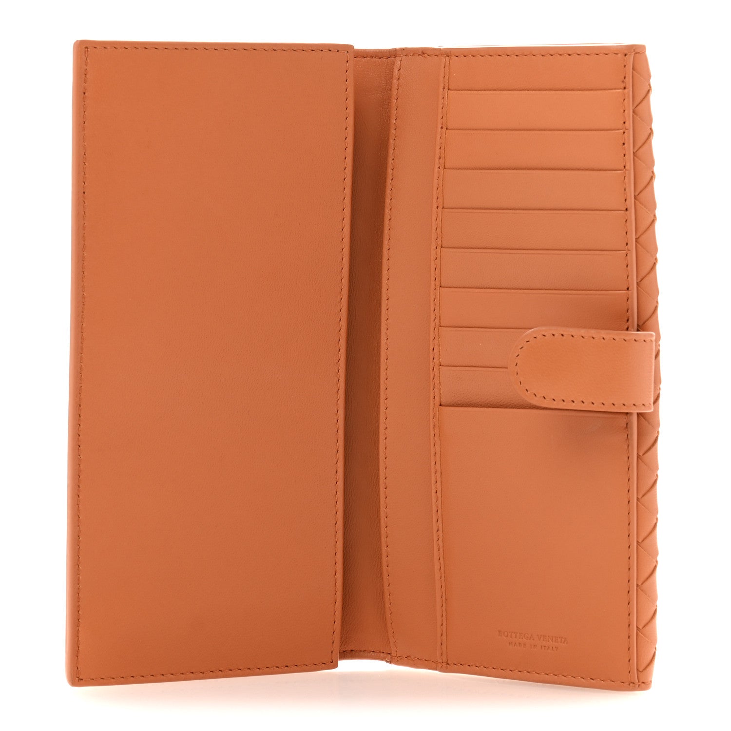 Bottega Veneta Nappa Intrecciato Continental Snap Wallet Tangerine 5 of 9