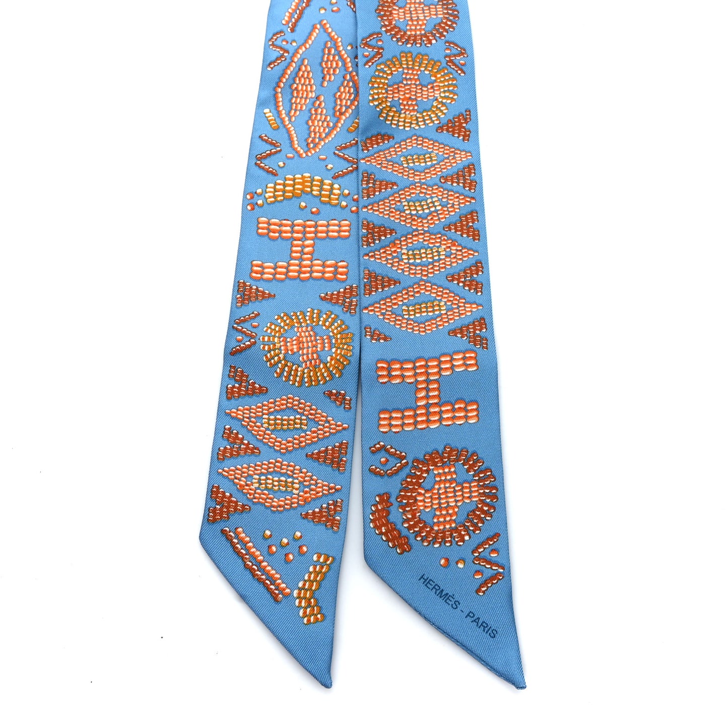 Silk Kelly En Perles Twilly Bleu Azur Orange