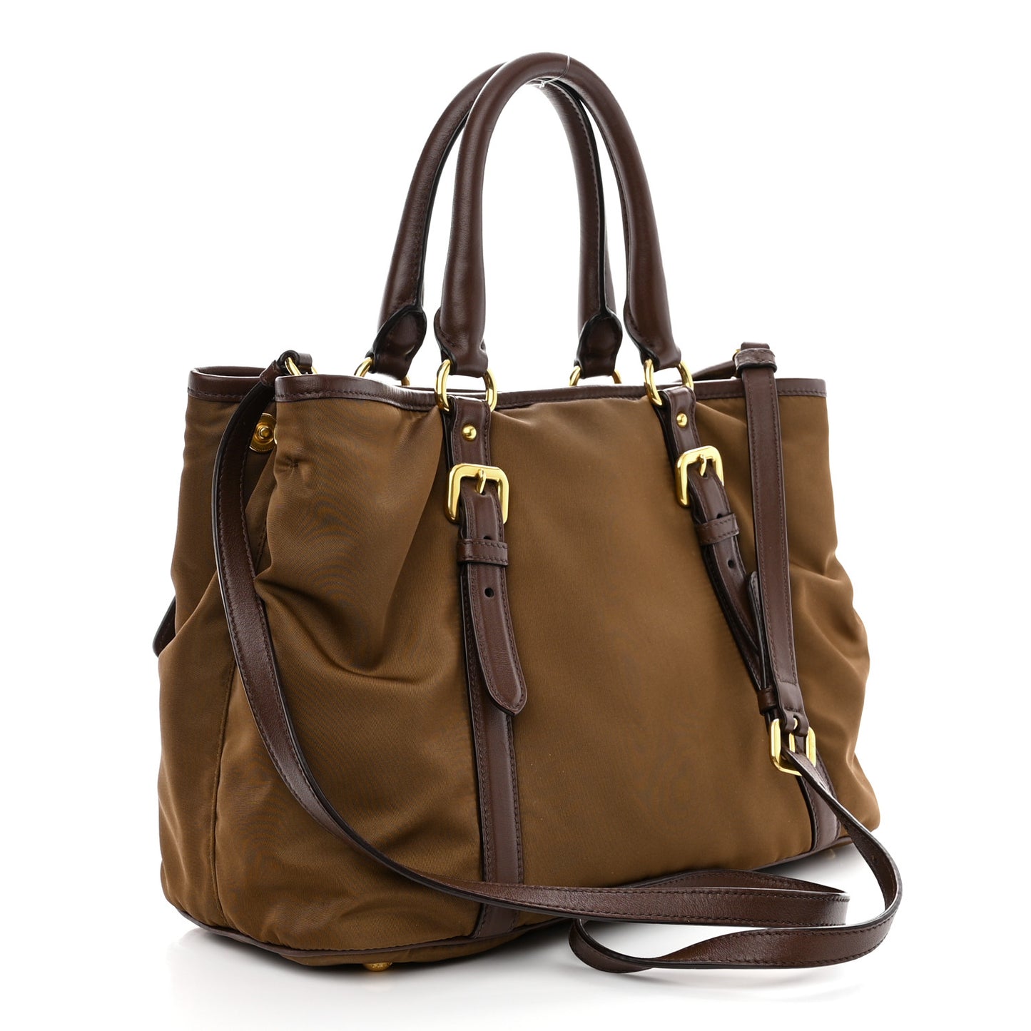 Tessuto Nylon Soft Calf Small Tote Corinto