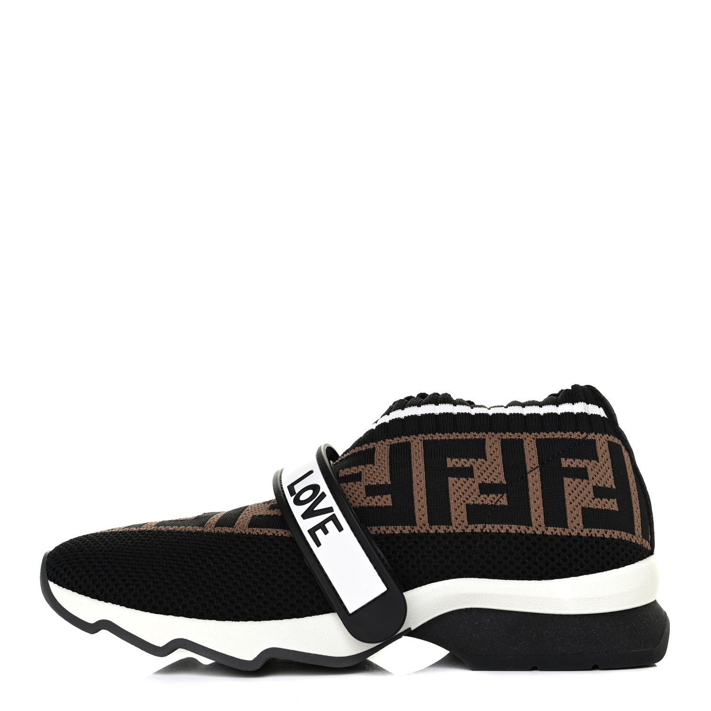 Stretch Yarn FF Stiff Band Rockoko Sneakers 35 Black White Tobacco