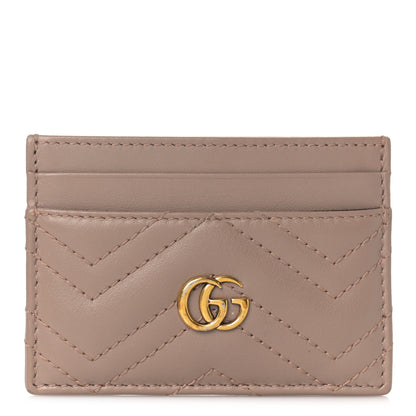Gucci Calfskin Matelasse GG Marmont Card Holder Porcelain Rose 1 of 8