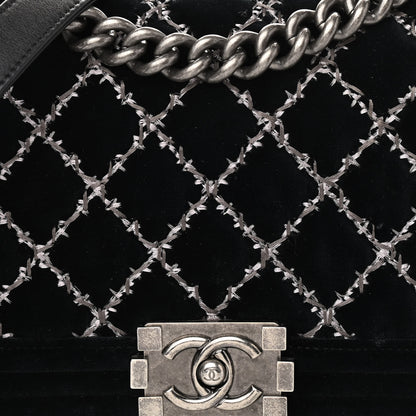 Chanel Velvet Quilted Medium Boy Flap Black 7 of 10