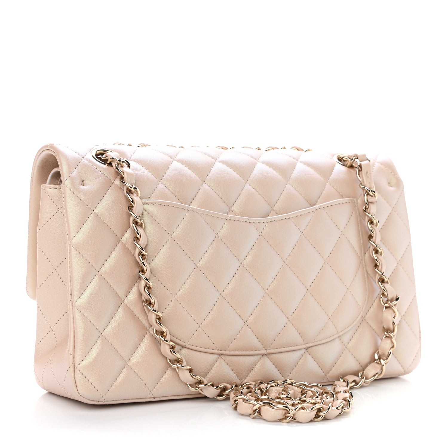 Chanel Iridescent Calfskin Quilted Medium Double Flap Beige 3 of 10