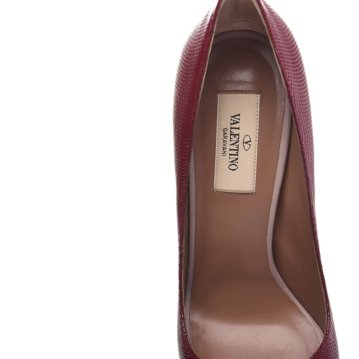 Valentino Garavani Patent Lizard Print Peep Toe 95/140mm Platform Pumps 38.5 Rosso 8 of 11
