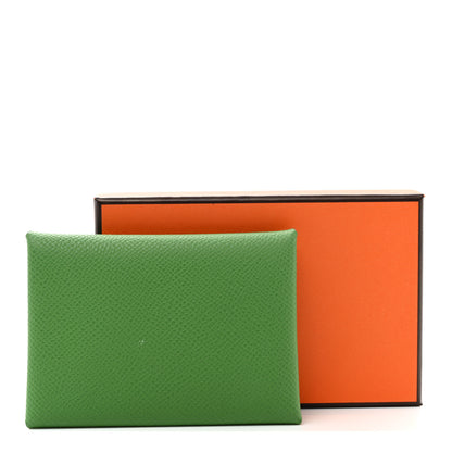 Hermes Epsom Calvi Duo Card Case Vert Yucca 9 of 9