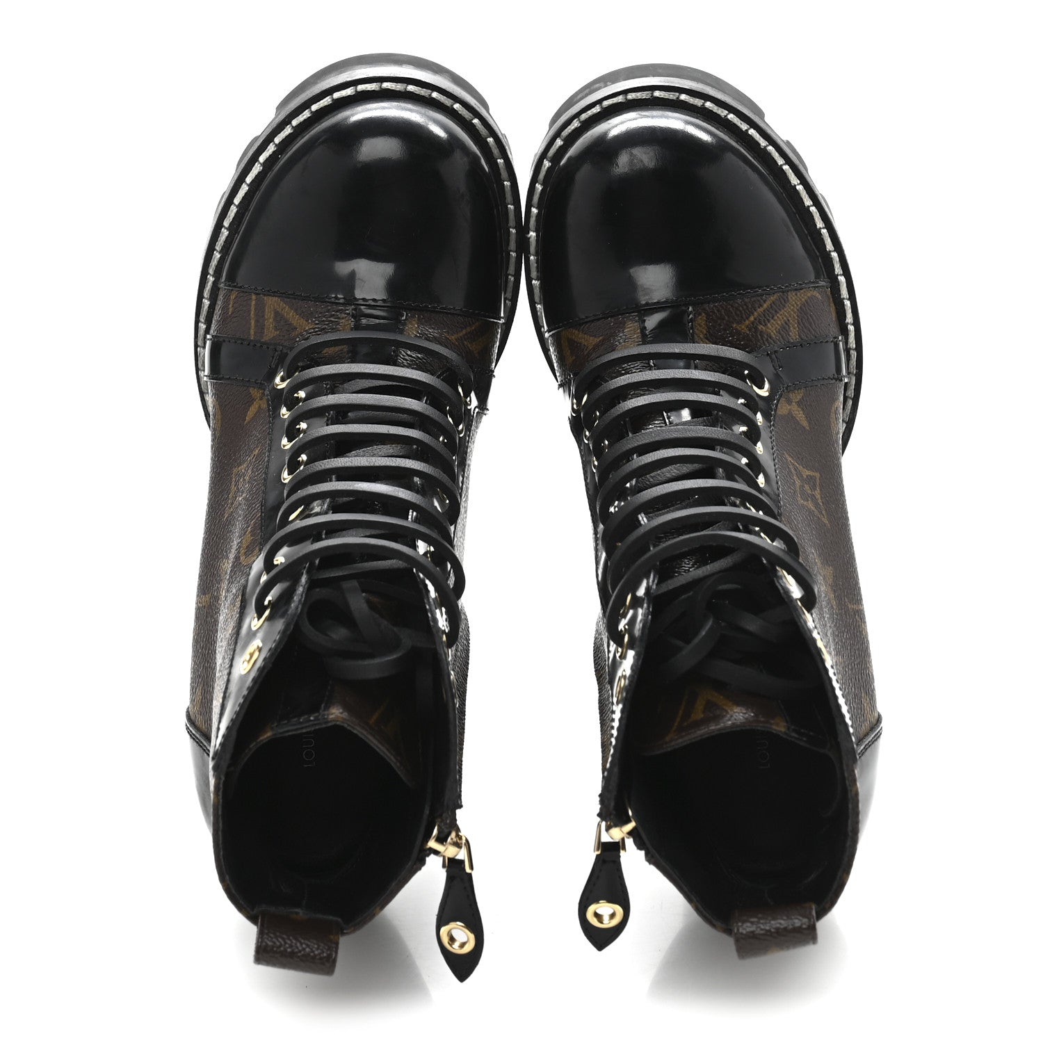 Louis Vuitton Patent Calfskin Monogram Star Trail Ankle Boots 36.5 Black 2 of 10