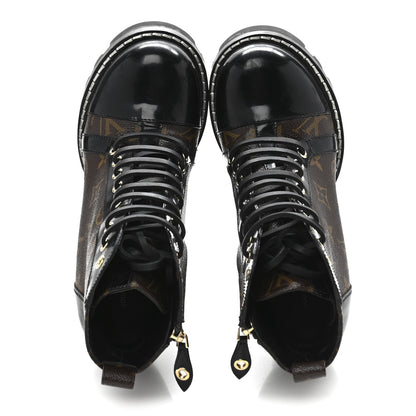 Louis Vuitton Patent Calfskin Monogram Star Trail Ankle Boots 36.5 Black 2 of 10