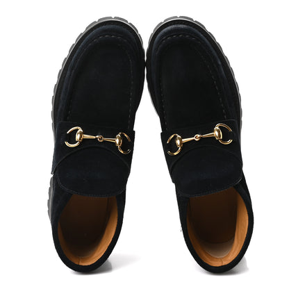 Gucci Suede Horsebit Womens Ankle Boots 38 Black 2 of 10