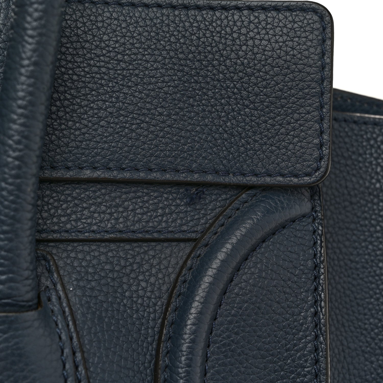 Celine Drummed Calfskin Mini Luggage Blue 12 of 13