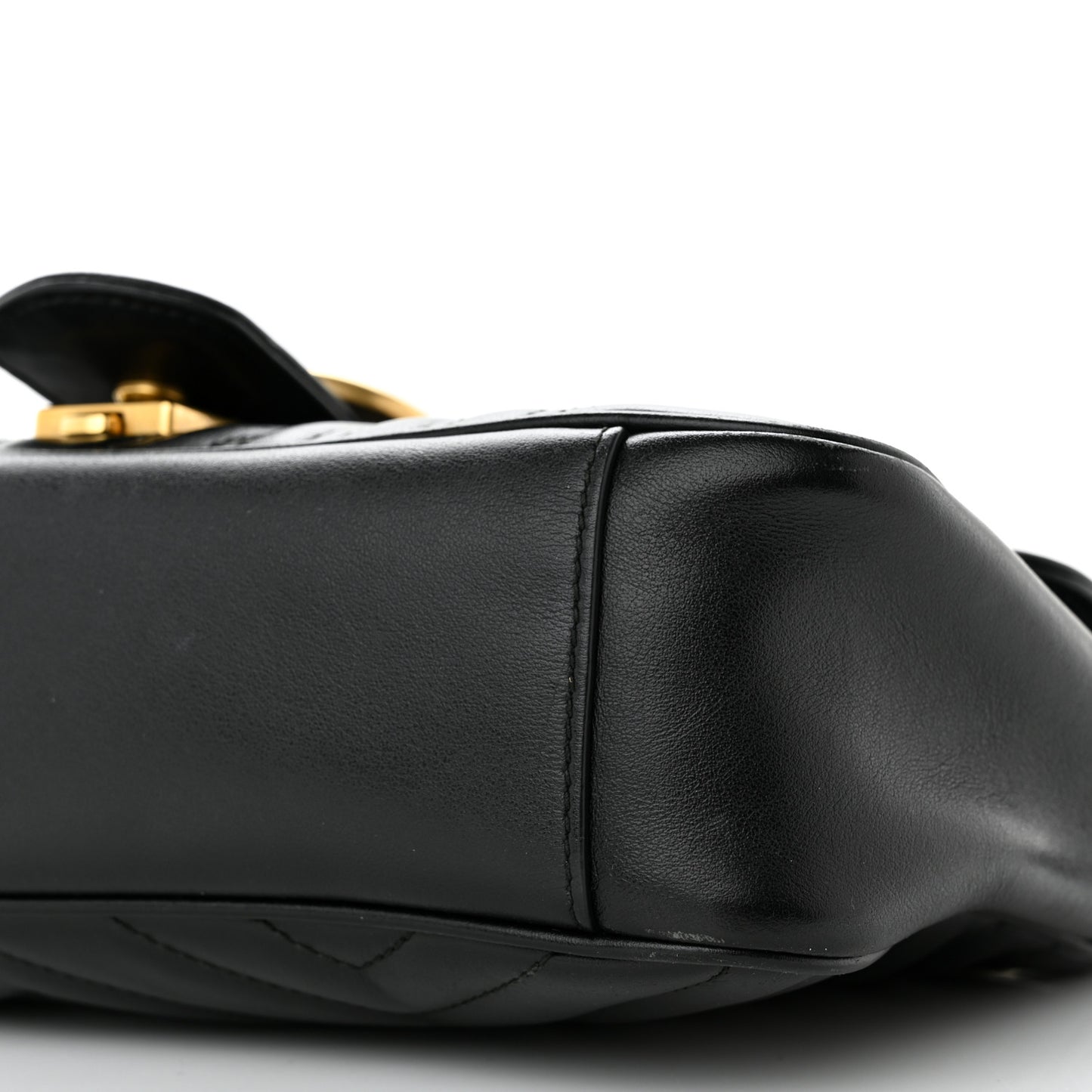 Calfskin Matelasse Small GG Marmont Shoulder Bag Black