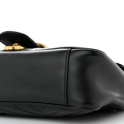 Gucci Calfskin Matelasse Small GG Marmont Shoulder Bag Black 10 of 16
