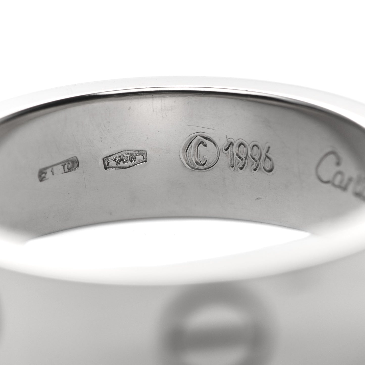18K White Gold 5.5mm LOVE Ring 54 6.75