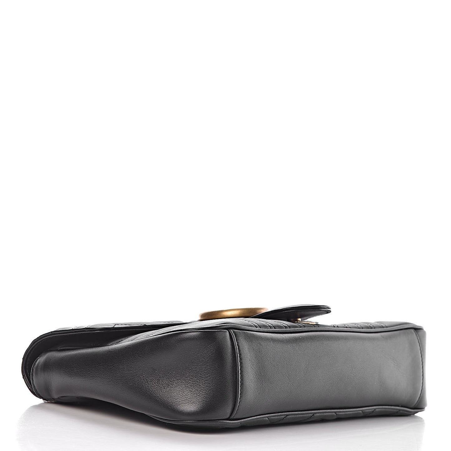 Calfskin Matelasse Medium GG Marmont Shoulder Bag Black