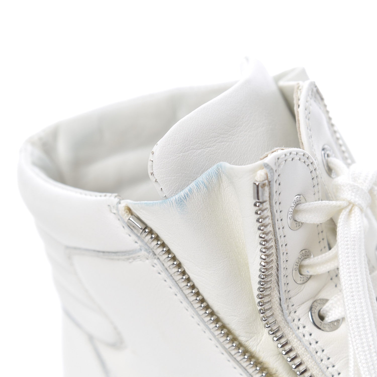 Chanel Calfskin High Top CC Sneakers 36 White 10 of 21