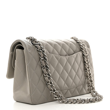 Chanel Lambskin Quilted Medium Double Flap Grey 2 of 9