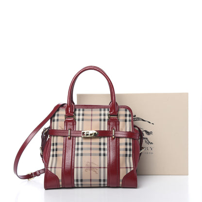 Burberry Haymarket Check Minford Portrait Tote Military Red 12 of 12