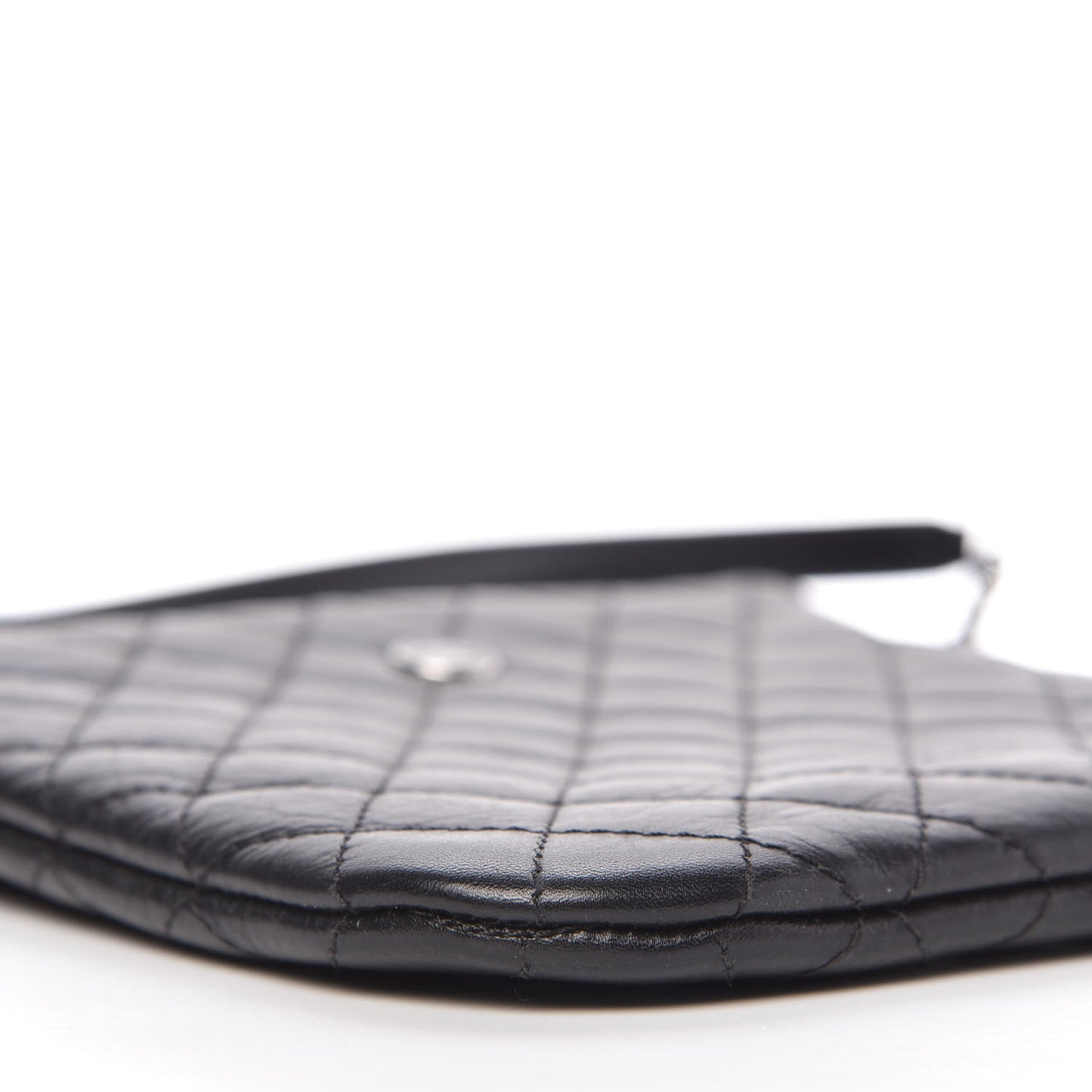 Aged Calfskin Quilted Crossbody Bag Black