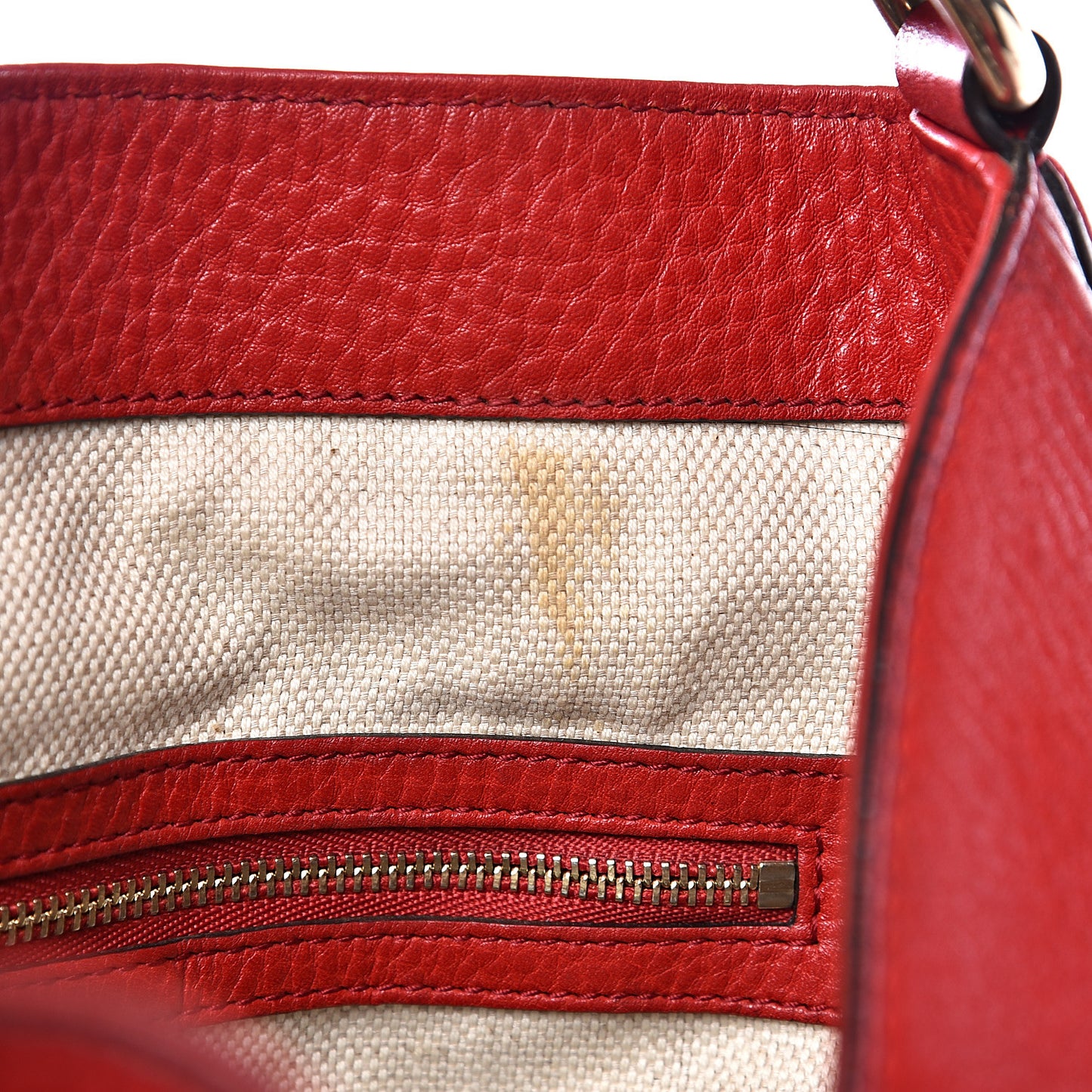 Pebbled Calfskin Medium Soho Shoulder Bag Red