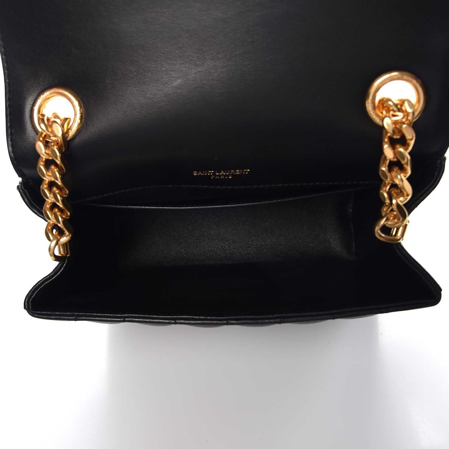 Saint Laurent Lambskin Matelasse Monogram Medium Vicky Chain Bag Black 5 of 8
