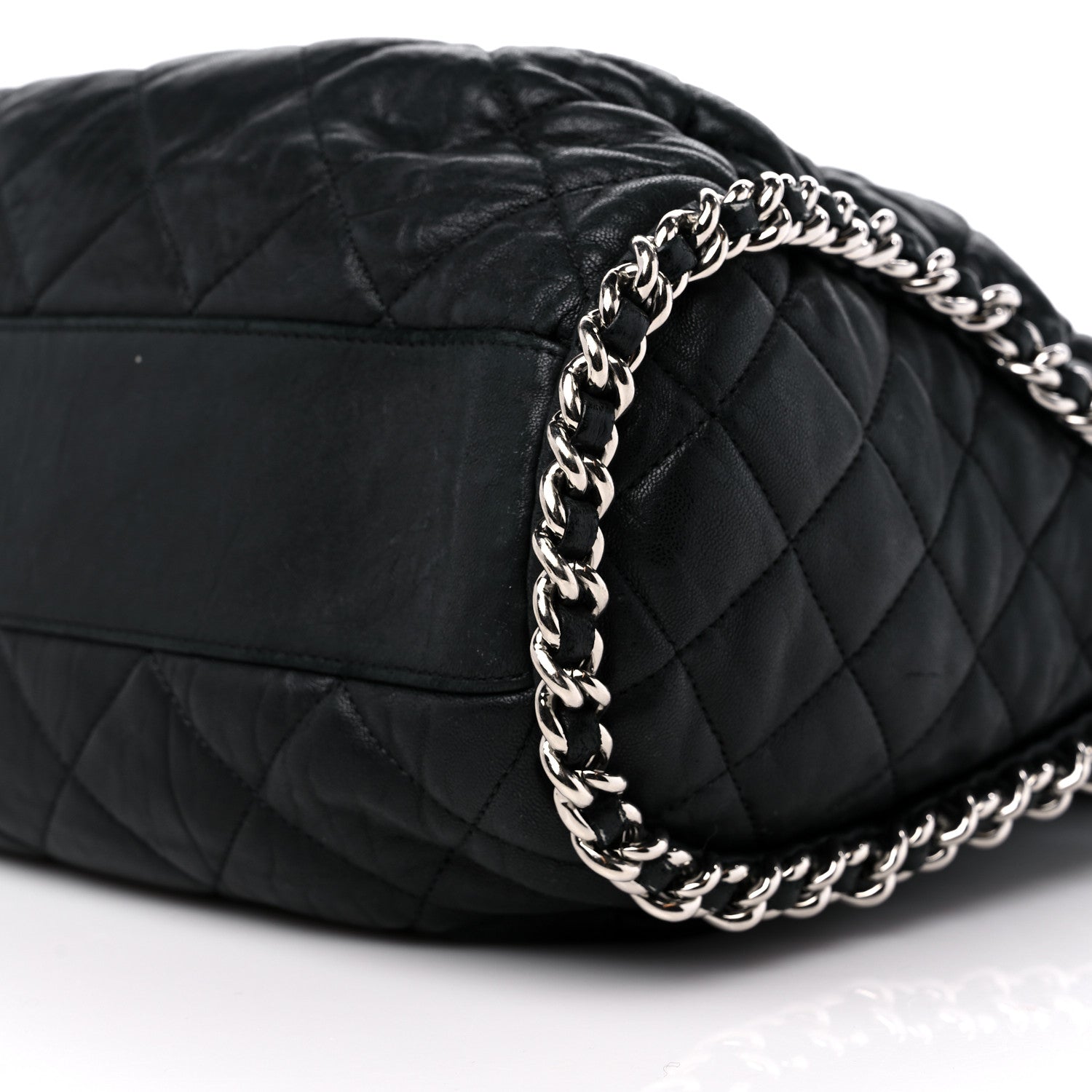Chanel Washed Lambskin Chain Around Hobo Black 9 of 13
