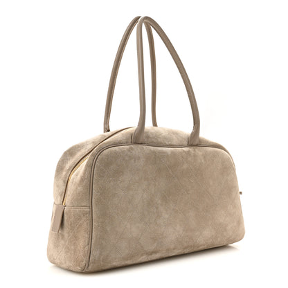 Chanel Suede Calfskin Large Perfect Bowling Bag Grey 3 of 10