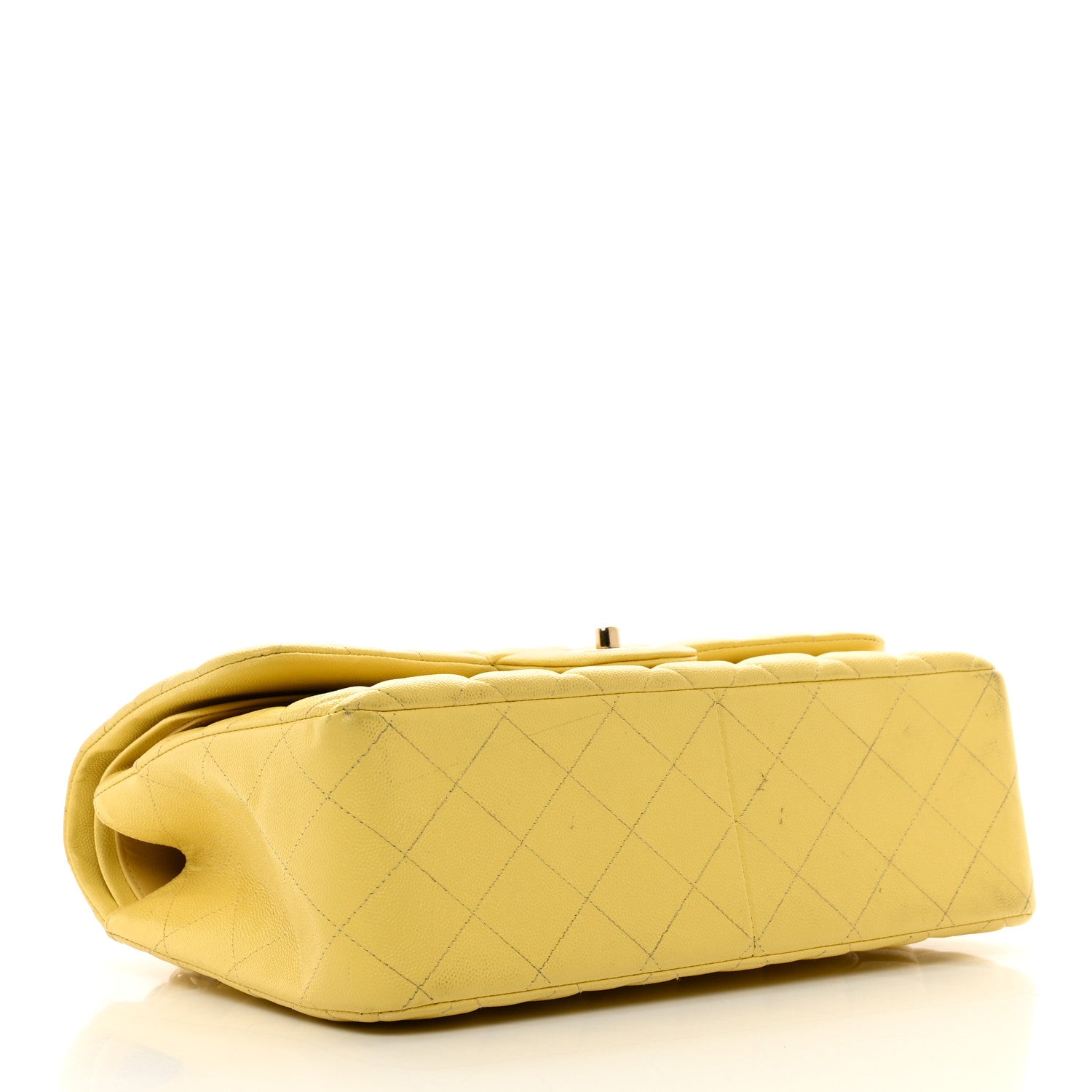 Chanel Caviar Quilted Jumbo Double Flap Yellow 4 of 11