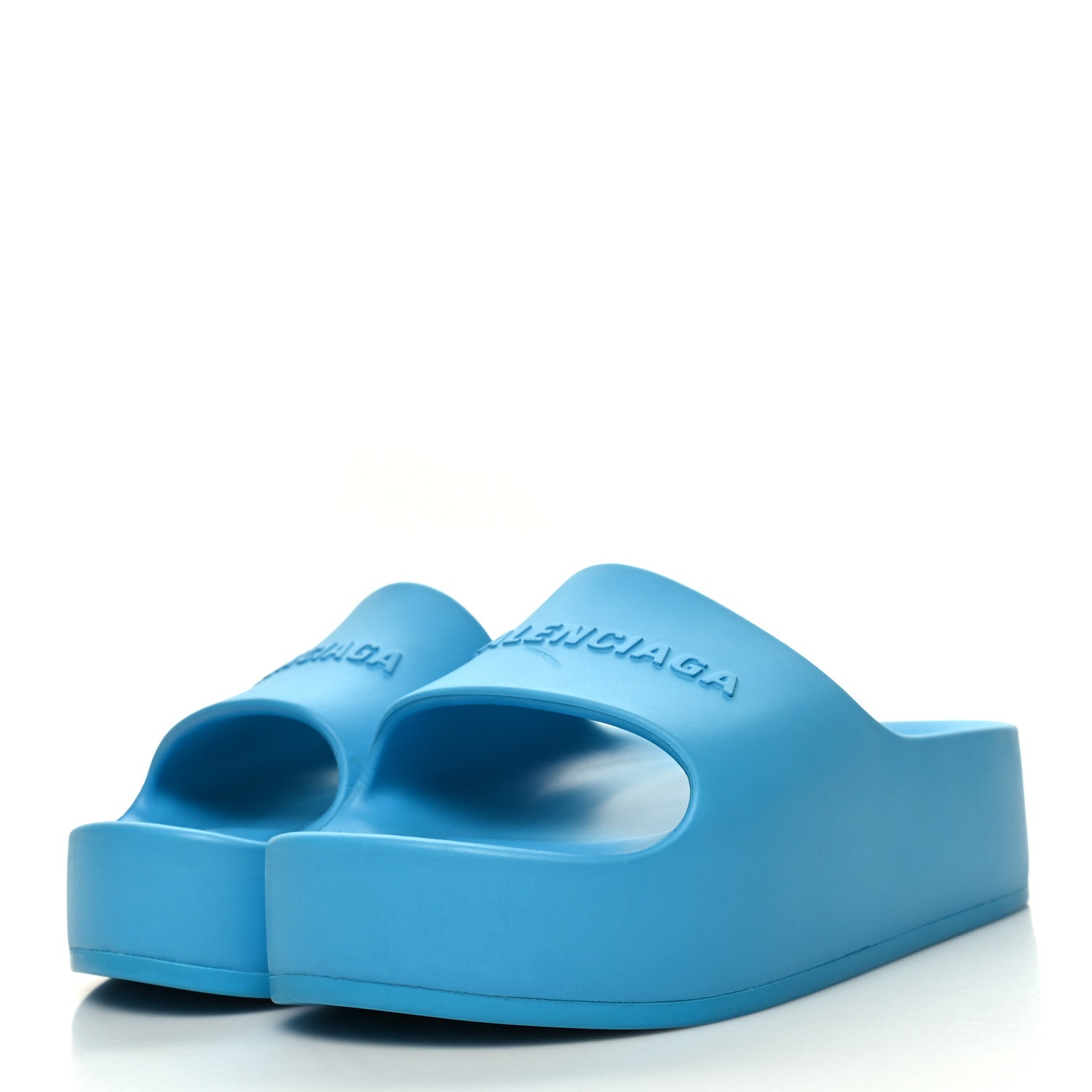 Balenciaga Rubber Womens Chunky Slide Sandals 36 Blue 3 of 6