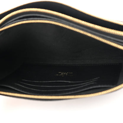Louis Vuitton Empreinte Monogram Giant Double Zip Pochette Black Cream 6 of 13