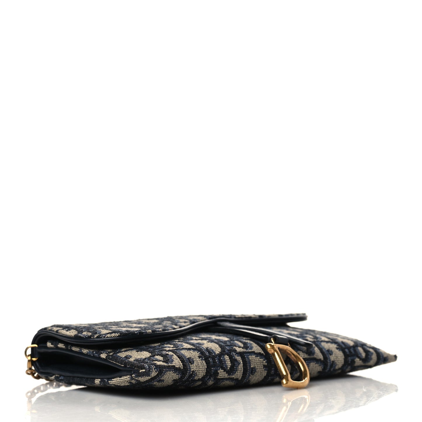 Oblique Saddle Chain Long Wallet Blue