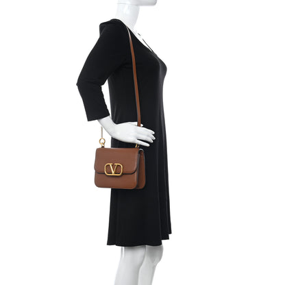 Valentino Garavani Grained Calfskin Small VSling Shoulder Bag Saddle Brown 2 of 10
