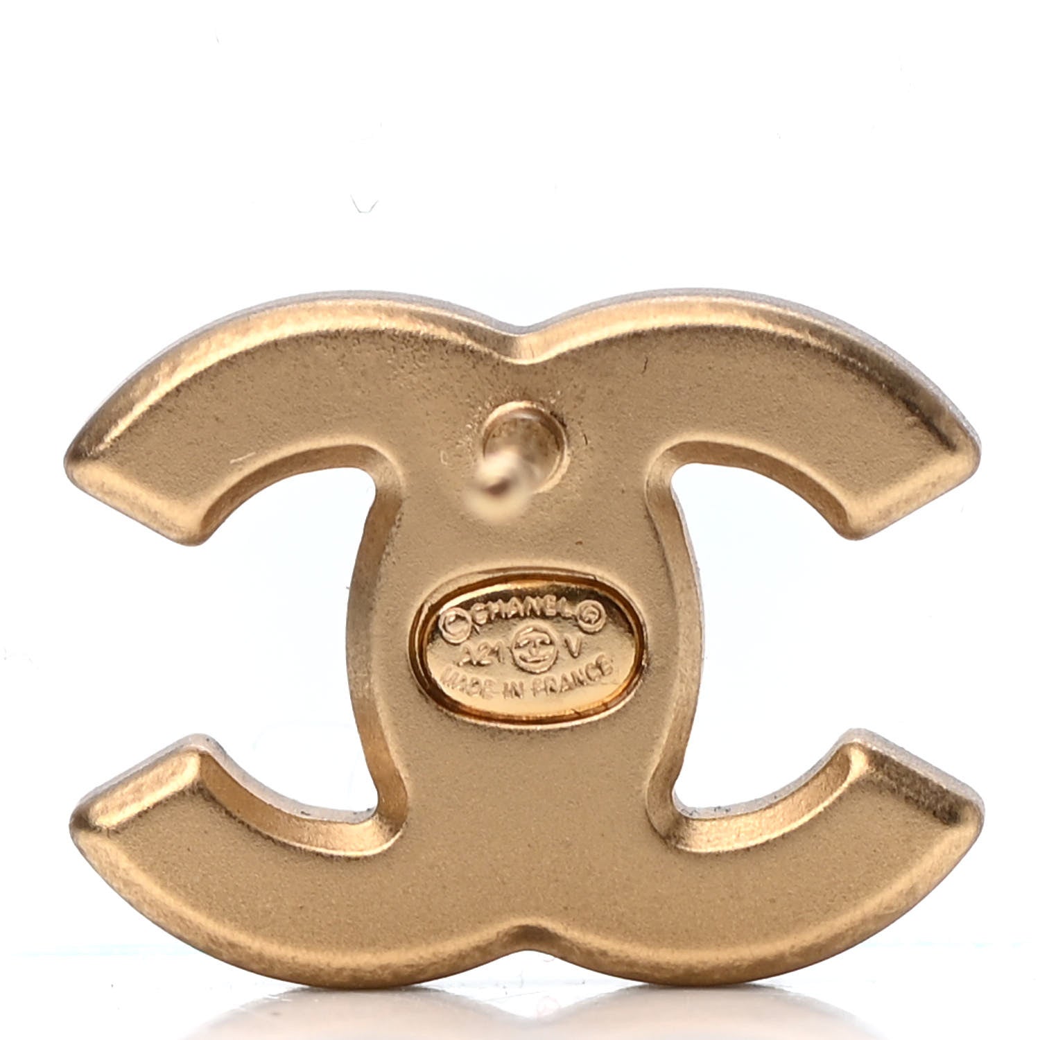 Chanel Crystal CC Earrings Gold 4 of 4