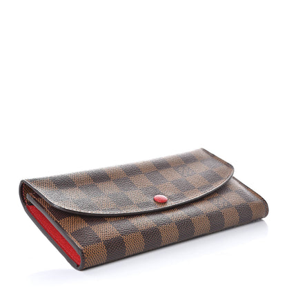 Louis Vuitton Damier Ebene Emilie Wallet Red 4 of 8