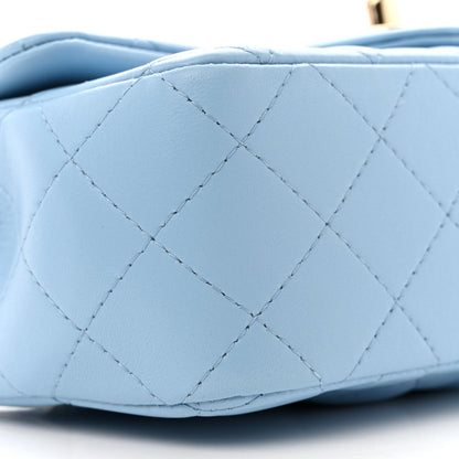 Chanel Lambskin Quilted Mini Rectangular Flap Light Blue 9 of 11