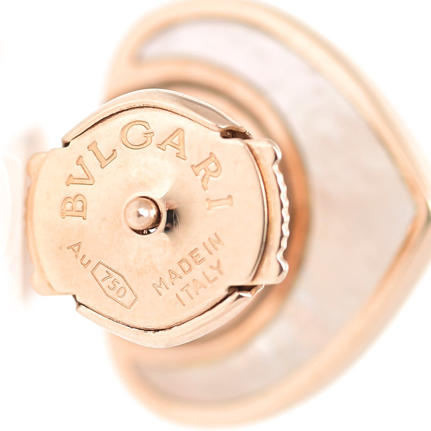 18K Rose Gold Mother of Pearl BVLGARI BVLGARI Cuore Stud Earrings