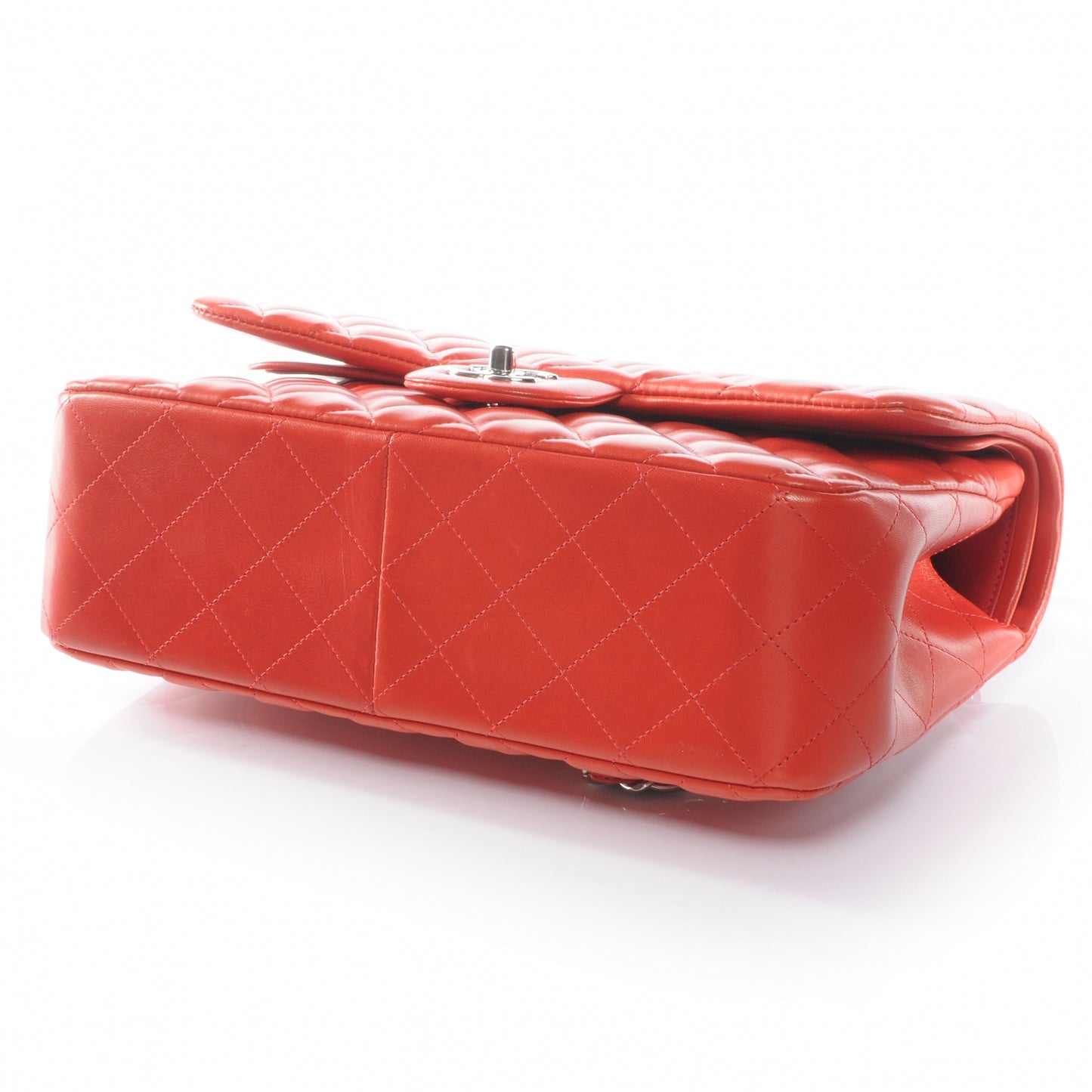 Lambskin Jumbo Double Flap Red
