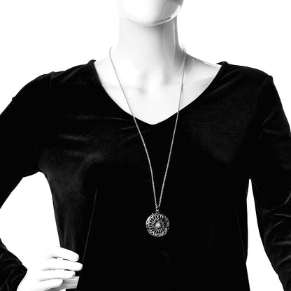 Mikimoto Akoya Pearl Magnifying Glass Loupe Pendant Necklace Silver 2 of 6