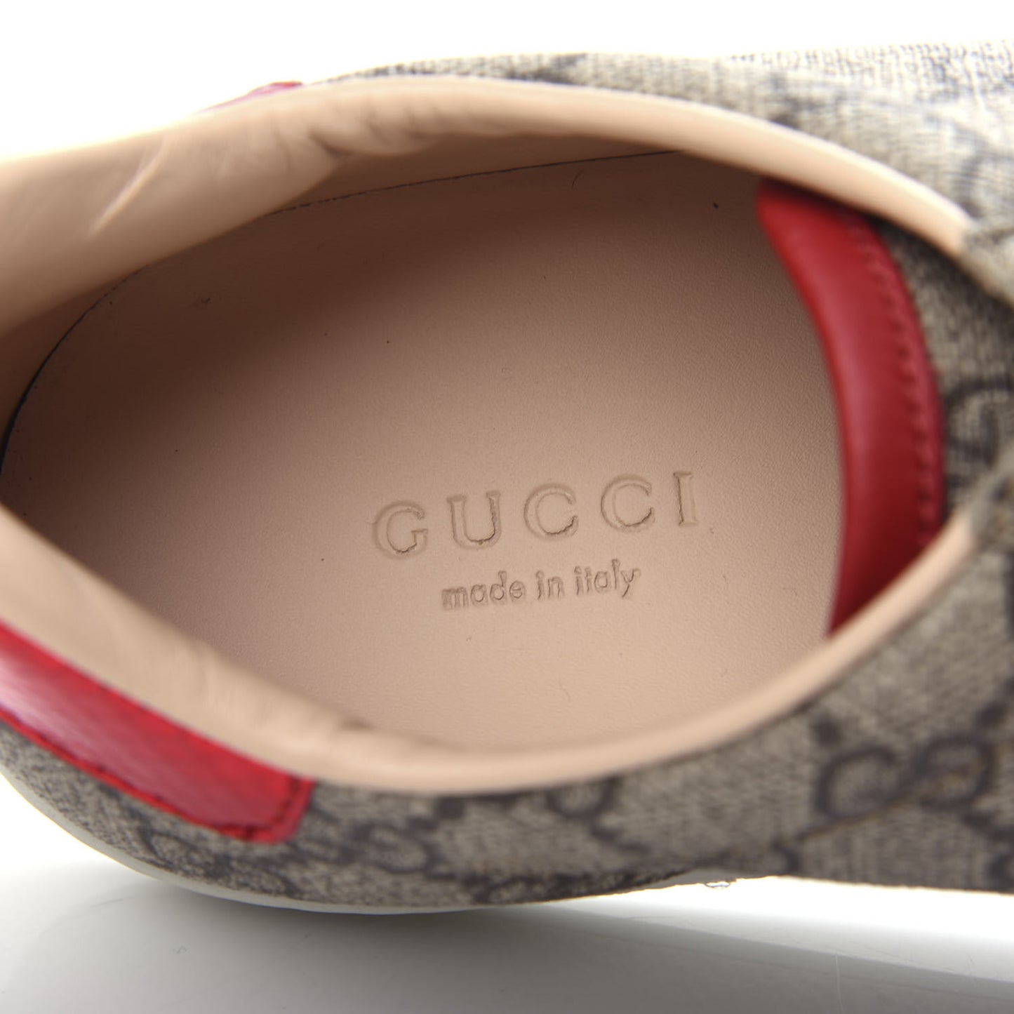 GG Supreme Monogram Womens Ace Low-Top Sneaker 37 Beige