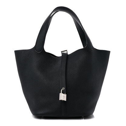 Hermes Taurillon Clemence Picotin Lock 22 MM Black 1 of 8