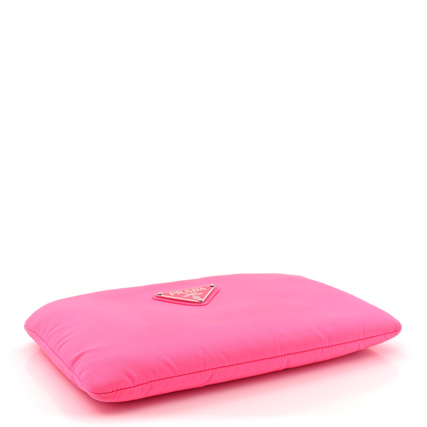 Tessuto Nylon Soft Padded Crossbody Clutch Rosa Fluo