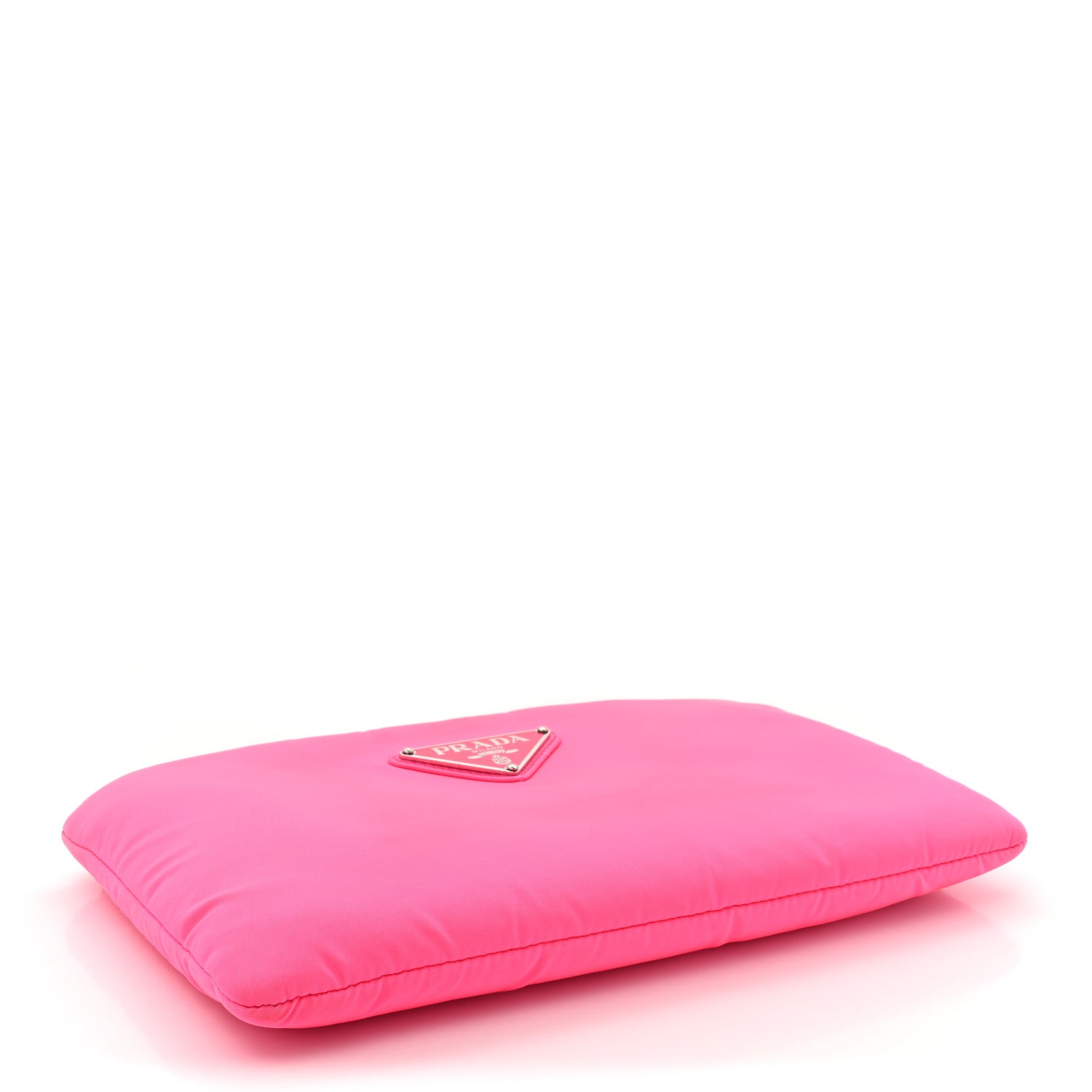 Prada Tessuto Nylon Soft Padded Crossbody Clutch Rosa Fluo 4 of 13