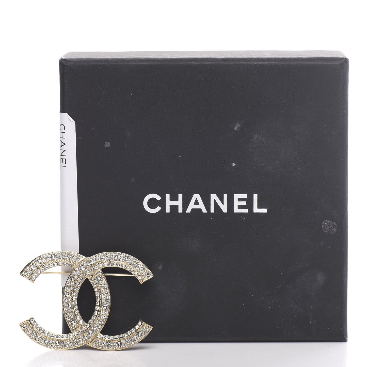 Crystal CC Brooch Light Gold
