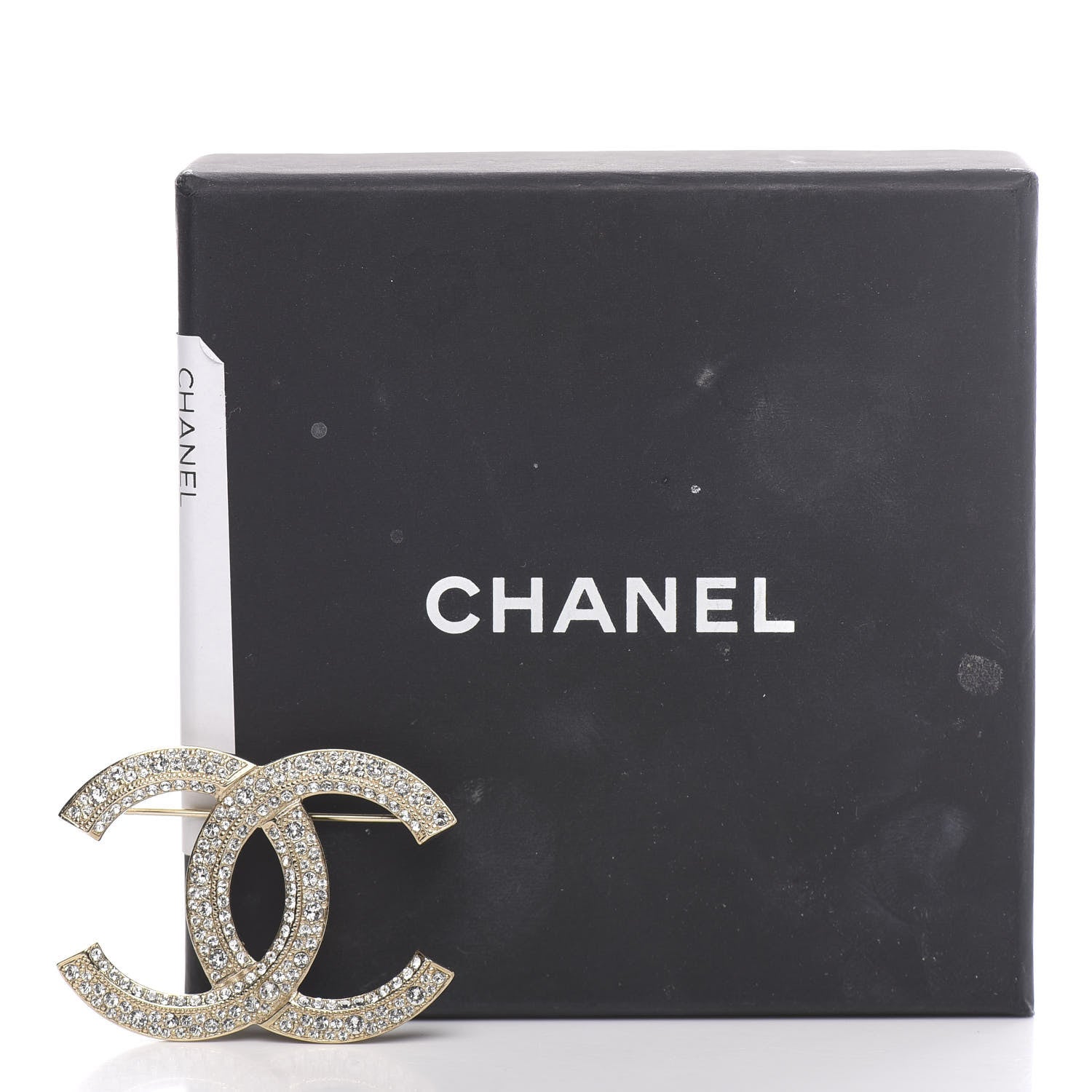 Chanel Crystal CC Brooch Light Gold 3 of 3