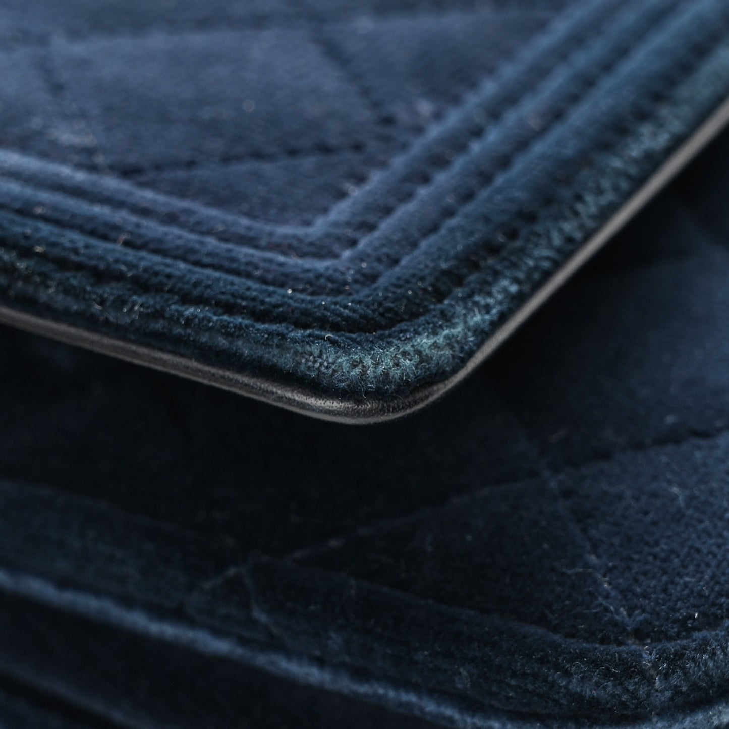 Velvet Quilted Boy Wallet On Chain WOC Blue